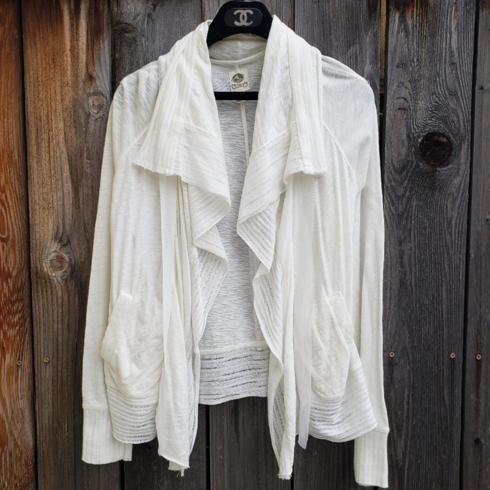 Anthropolagie TINY white flowy open cardigan